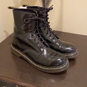 Black patent leather doc Martin’s size 10